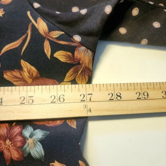 Marla Duran Blouse Womens 3x Rare Floral Pleated Polkadot Boho Funky Fairycore - Picture 4 of 9